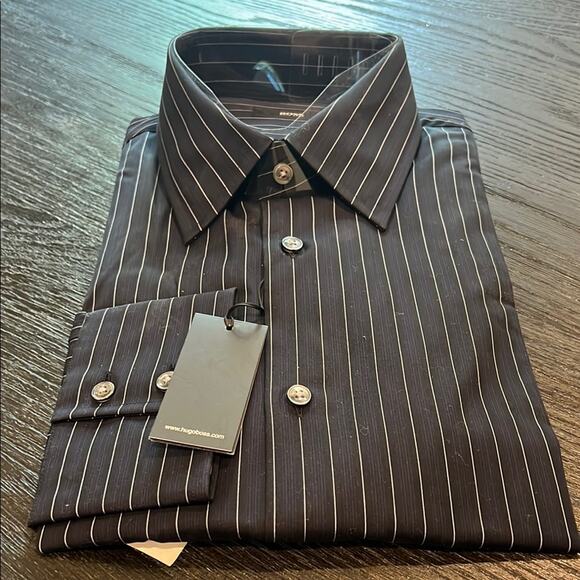 Hugo Boss Other - Hugo Boss White and Blue Dress Shirt with Pinstripes